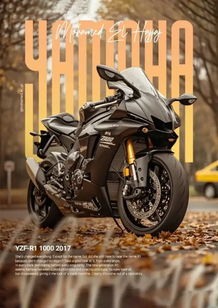 متال پوستر موتور طرح YAMAHA YZF-R1 کد L1987