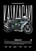 متال پوستر موتور طرح Kawasaki Ninja H2 کد L1993