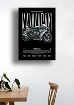 متال پوستر موتور طرح Kawasaki Ninja H2 کد L1993 - Image 2