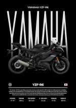 متال پوستر موتور طرح YAMAHA YZF-R6 کد L1996