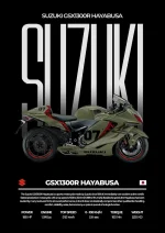 متال پوستر موتور طرح Suzuki GSX1300R Hayabusa کد L1999