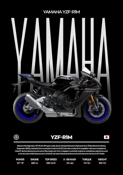 متال پوستر موتور طرح YAMAHA YZF-R1M کد L2001