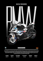 متال پوستر موتور طرح BMW S1000RR کد L2003