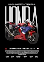 متال پوستر موتور طرح Honda CBR1000RR کد L2006