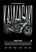 متال پوستر موتور طرح Kawasaki Ninja H2R کد L2007