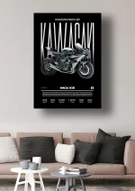 متال پوستر موتور طرح Kawasaki Ninja H2R کد L2007 - Image 2