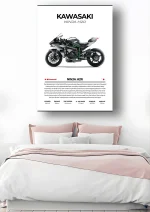 متال پوستر موتور طرح Kawasaki Ninja H2R کد L2013 - Image 2
