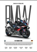 متال پوستر موتور طرح BMW M1000RR کد L2017