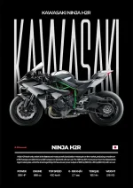 متال پوستر موتور طرح Kawasaki Ninja H2R کد L2018