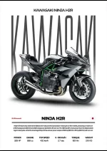 متال پوستر موتور طرح Kawasaki Ninja H2R کد L2019