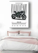 متال پوستر موتور طرح Kawasaki Ninja H2R کد L2019 - Image 2