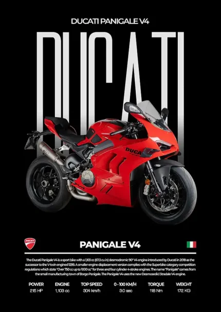 متال پوستر موتور طرح Ducati Panigale V4 کد L2025