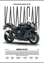 متال پوستر موتور طرح Kawasaki Ninja H2 SX کد L2027