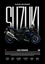 متال پوستر موتور طرح Suzuki GSX-R1000R کد L2028