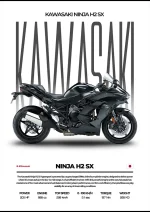 متال پوستر موتور طرح Kawasaki Ninja H2 SX کد L2029