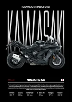 متال پوستر موتور طرح Kawasaki Ninja H2 SX کد L2030