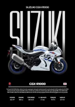 متال پوستر موتور طرح Suzuki GSX-R1000 کد L2031