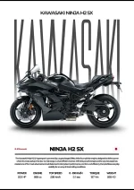 متال پوستر موتور طرح Kawasaki Ninja H2 SX کد L2033