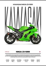 متال پوستر موتور طرح Kawasaki Ninja ZX-10RR  کد L2034