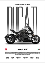 متال پوستر موتور طرح Ducati Diavel 1260 کد L2037