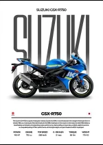 متال پوستر موتور طرح Suzuki GSX-R750 کد L2040