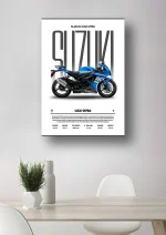 متال پوستر موتور طرح Suzuki GSX-R750 کد L2040 - Image 2