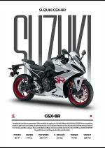 متال پوستر موتور طرح Suzuki GSX-8R کد L2050