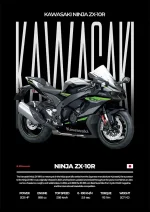 متال پوستر موتور طرح Kawasaki Ninja ZX-10R کد L2051
