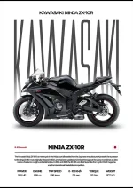 متال پوستر موتور طرح Kawasaki Ninja ZX-10R کد L2052