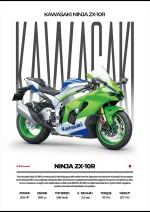 متال پوستر موتور طرح Kawasaki Ninja ZX-10R کد L2054