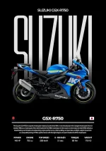 متال پوستر موتور طرح Suzuki GSX-R750 کد L2057