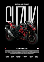 متال پوستر موتور طرح Suzuki GSX-R1000R کد L2058