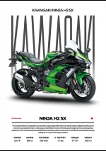 متال پوستر موتور طرح Kawasaki Ninja H2 SX کد L2062