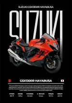متال پوستر موتور طرح Suzuki GSX-1300R Hayabusa کد L2066