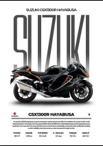 متال پوستر موتور طرح Suzuki GSX-1300R Hayabusa کد L2067