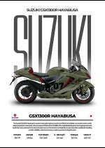 متال پوستر موتور طرح Suzuki GSX-1300R Hayabusa کد L2070
