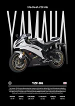 متال پوستر موتور طرح YAMAHA YZF-R6 کد L2072