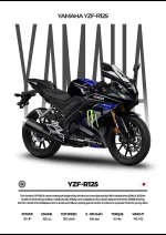 متال پوستر موتور طرح YAMAHA YZF-R125 کد L2074