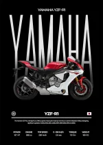متال پوستر موتور طرح YAMAHA YZF-R1 کد L2078