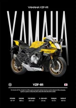 متال پوستر موتور طرح YAMAHA YZF-R1 کد L2082