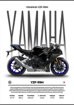 متال پوستر موتور طرح YAMAHA YZF-R1M کد L2084