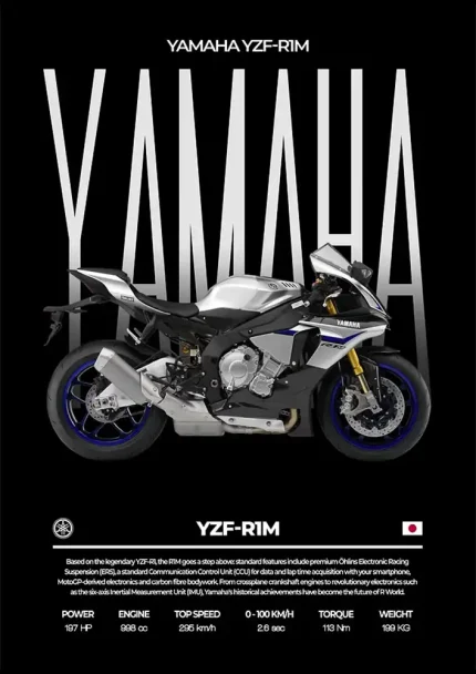 متال پوستر موتور طرح YAMAHA YZF-R1M کد L2085