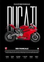 متال پوستر موتور طرح Ducati 959 Panigale کد L2087