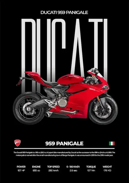 متال پوستر موتور طرح Ducati 959 Panigale کد L2087