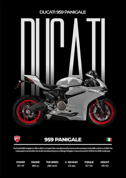 متال پوستر موتور طرح Ducati 959 Panigale کد L2090