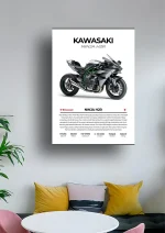 متال پوستر موتور طرح Kawasaki Ninja H2R کد L2102 - Image 2