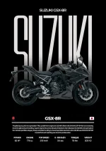 متال پوستر موتور طرح Suzuki GSX-8R کد L2103