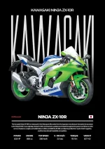 متال پوستر موتور طرح Kawasaki Ninja ZX-10R کد L2107