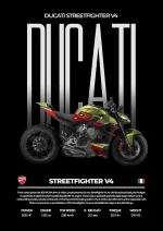 متال پوستر موتور طرح Ducati Streetfighter V4 کد L2108