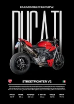 متال پوستر موتور طرح Ducati Streetfighter V2 کد L2110